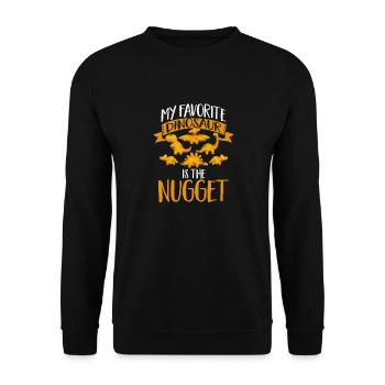 Dino Nuggets Dinosaurier Chicken Nuggets - Unisex Pullover - Schwarz - Vorne - Alina (178cm) & Michal (187cm)