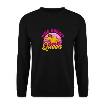 Dino Nuggets Dinosaurier Chicken Nuggets - Unisex Pullover - Schwarz - Vorne - Alina (178cm) & Michal (187cm)