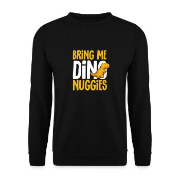 Dino Nuggets Dinosaurier Chicken Nuggets - Unisex Pullover - Schwarz - Vorne - Alina (178cm) & Michal (187cm)