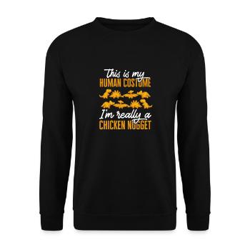 Dino Nuggets Dinosaurier Chicken Nuggets - Unisex Pullover - Schwarz - Vorne - Alina (178cm) & Michal (187cm)