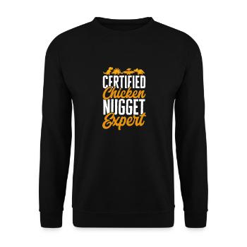 Dino Nuggets Dinosaurier Chicken Nuggets - Unisex Pullover - Schwarz - Vorne - Alina (178cm) & Michal (187cm)