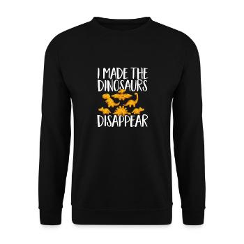 Dino Nuggets Dinosaurier Chicken Nuggets - Unisex Pullover - Schwarz - Vorne - Alina (178cm) & Michal (187cm)