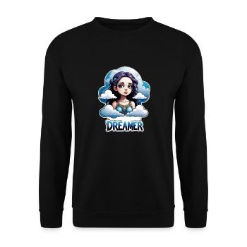 rêver - rêveur - rêveuse - rêve - rêverie - Sweat-shirt Unisexe - noir - Devant - Alina (178cm) & Michal (187cm)