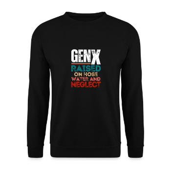 Gen X - Farben im Retro-Stil - Unisex Pullover - Schwarz - Vorne - Alina (178cm) & Michal (187cm)