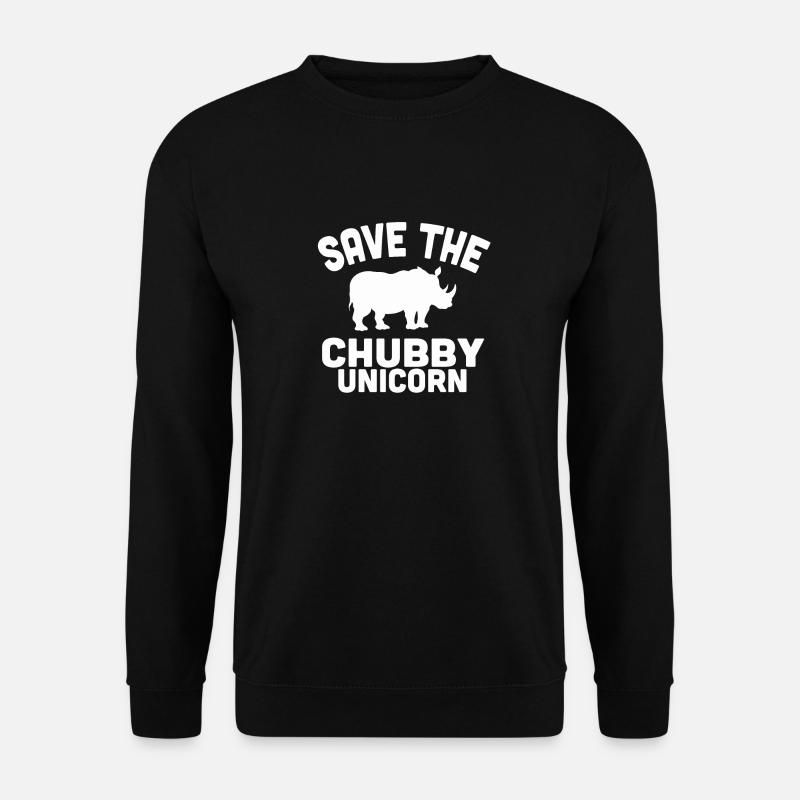 Rette das mollige Einhorn – Rhino Humor - Unisex Pullover - Schwarz