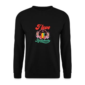 Audiobook Affection: My Love for Stories - Unisex Sweatshirt - black - Front - Alina (178cm) & Michal (187cm)