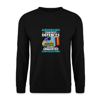Audiobook Enthusiast: Yes, Please! - Unisex Sweatshirt - black - Front - Alina (178cm) & Michal (187cm)