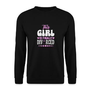 This Girl Is Finally Divorced Funny Happy Divorce - Unisex Sweatshirt - black - Front - Alina (178cm) & Michal (187cm)
