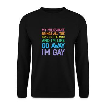 Lesbische Flagge Gay Pride Regenbogen LGBT Mein Milchshake - Unisex Pullover - Schwarz - Vorne - Alina (178cm) & Michal (187cm)