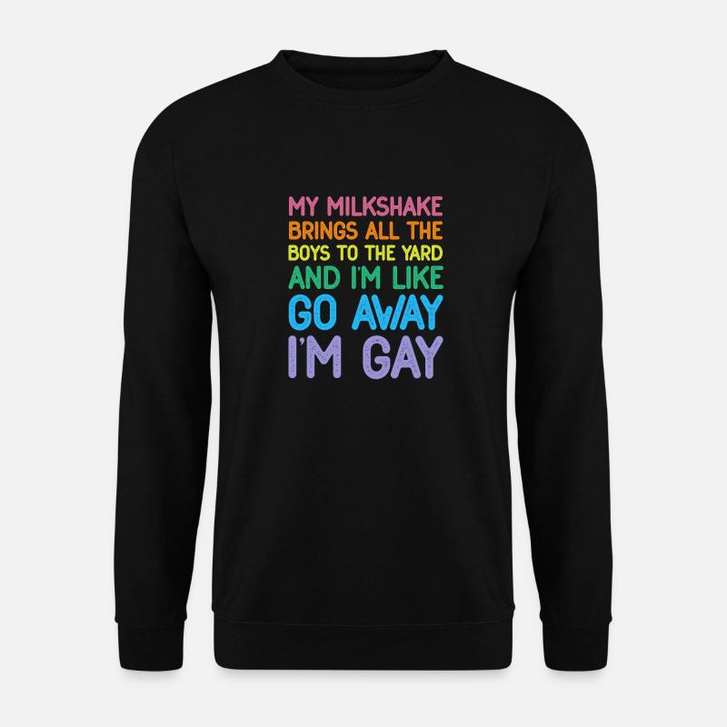 Drapeau lesbien gay pride arc-en-ciel LGBT Mon milkshake - Sweat-shirt Unisexe - noir