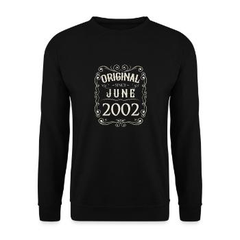 Millésime - Original depuis juin 2002 Anniversaire - Sweat-shirt Unisexe - noir - Devant - Alina (178cm) & Michal (187cm)