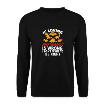 Dino Nuggets Dinosaurier Chicken Nuggets - Unisex Pullover - Schwarz - Vorne - Alina (178cm) & Michal (187cm)