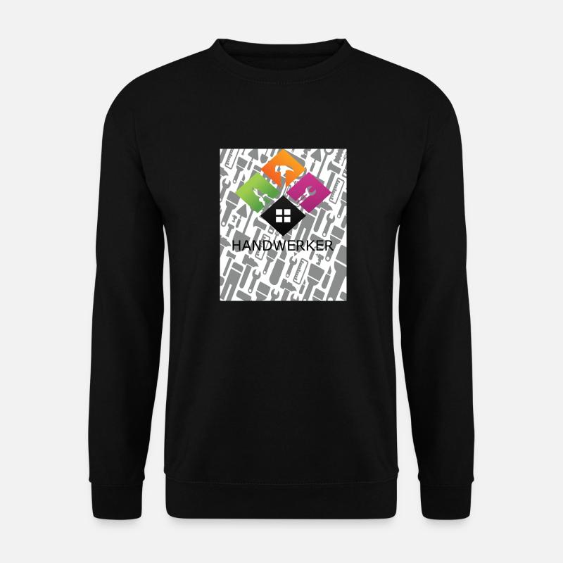 Werkzeughintergrund für Handwerkershirt - Unisex Pullover - Schwarz
