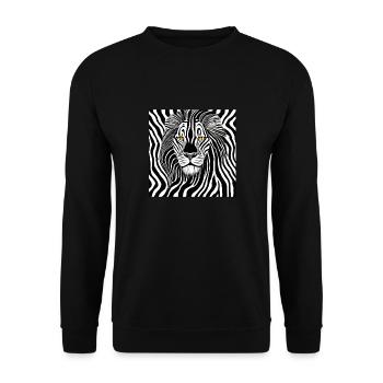 Lion zèbre - Sweat-shirt Unisexe - noir - Devant - Alina (178cm) & Michal (187cm)