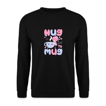Tasse à café câline - Petite fille - Sweat-shirt Unisexe - noir - Devant - Alina (178cm) & Michal (187cm)