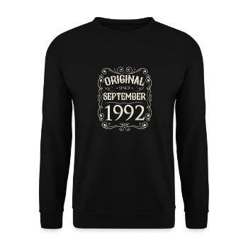 Vintage - Original depuis septembre 1992 Anniversaire - Sweat-shirt Unisexe - noir - Devant - Alina (178cm) & Michal (187cm)