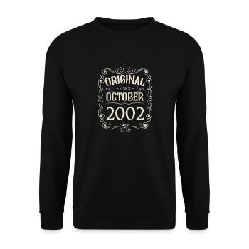 Millésime - Original depuis octobre 2002 Anniversaire - Sweat-shirt Unisexe - noir - Devant - Alina (178cm) & Michal (187cm)