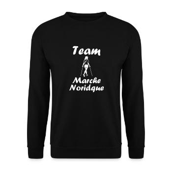 Randonné humour marche nordique - Sweat-shirt Unisexe - noir - Devant - Alina (178cm) & Michal (187cm)