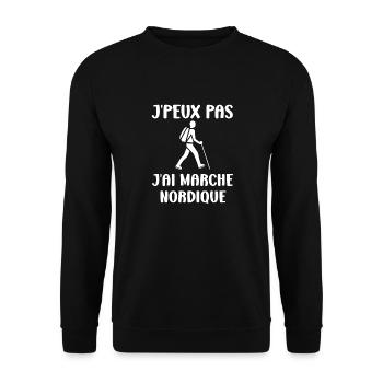 Randonné humour marche nordique - Sweat-shirt Unisexe - noir - Devant - Alina (178cm) & Michal (187cm)