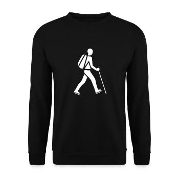 Randonné humour marche nordique - Sweat-shirt Unisexe - noir - Devant - Alina (178cm) & Michal (187cm)
