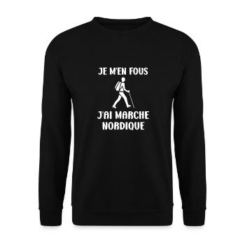Randonné humour marche nordique - Sweat-shirt Unisexe - noir - Devant - Alina (178cm) & Michal (187cm)