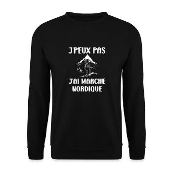 Randonné humour marche nordique - Sweat-shirt Unisexe - noir - Devant - Alina (178cm) & Michal (187cm)