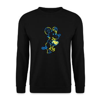 Maus Nager Haustiere Käse Tierfreund - Unisex Pullover - Schwarz - Vorne - Alina (178cm) & Michal (187cm)