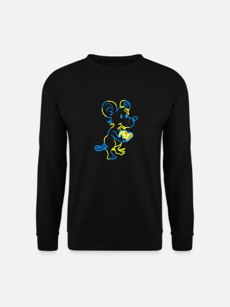 Maus Nager Haustiere Käse Tierfreund - Unisex Pullover - Schwarz