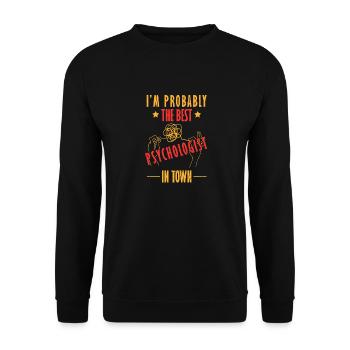 Der beste Psychologe der Stadt Therapeut Therapie - Unisex Pullover - Schwarz - Vorne - Alina (178cm) & Michal (187cm)