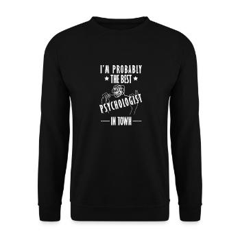 Der beste Psychologe der Stadt Therapeut Therapie - Unisex Pullover - Schwarz - Vorne - Alina (178cm) & Michal (187cm)