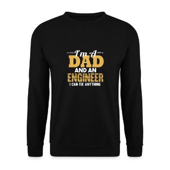 Papa - Sweat-shirt Unisexe - noir - Devant - Alina (178cm) & Michal (187cm)
