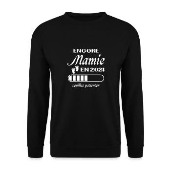 Oma Mädchen Wieder 2024 Zukünftige Oma Geschenk - Unisex Pullover - Schwarz - Vorne - Alina (178cm) & Michal (187cm)