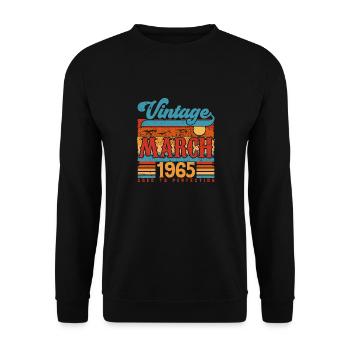 March 1965, March 1965 Vintage Anniversary Gift. - Unisex Sweatshirt - black - Front - Alina (178cm) & Michal (187cm)