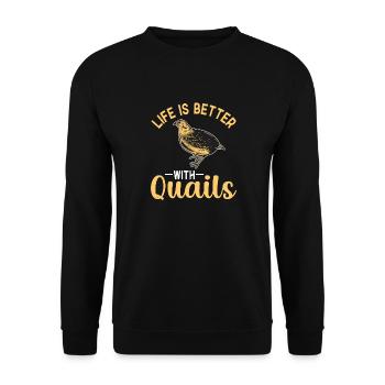 Quail Bird - Unisex Sweatshirt - black - Front - Alina (178cm) & Michal (187cm)