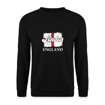Londres Angleterre Drapeau Capitale Royaume-Uni - Sweat-shirt Unisexe - noir - Devant - Alina (178cm) & Michal (187cm)
