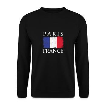France Drapeau français Capitale de la France Paris Français - Sweat-shirt Unisexe - noir - Devant - Alina (178cm) & Michal (187cm)