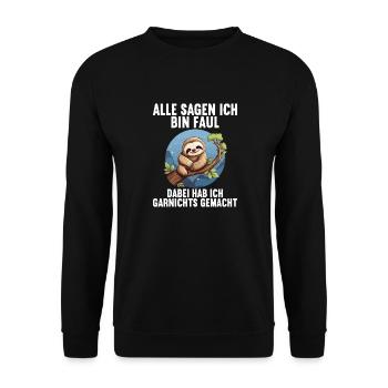Mes parents disent tous que je suis paresseux - Sweat-shirt Unisexe - noir - Devant - Alina (178cm) & Michal (187cm)