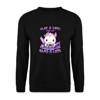 Axolotl T mignon pour les joueurs | Kawaii Stuff - Sweat-shirt Unisexe - noir - Devant - Alina (178cm) & Michal (187cm)