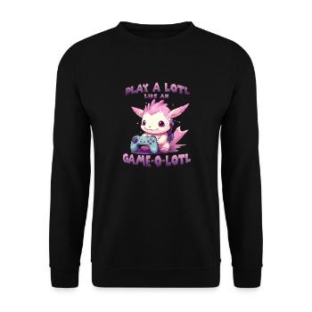 Gamer Axolotl mignon anime Axolotl T pour gaming - Sweat-shirt Unisexe - noir - Devant - Alina (178cm) & Michal (187cm)