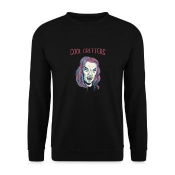 Cool Vampire Retro Halloween Beautiful Hot Fashion - Unisex Sweatshirt - black - Front - Alina (178cm) & Michal (187cm)