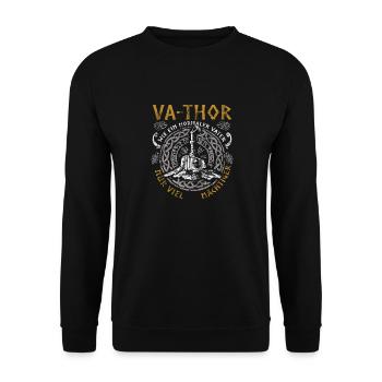Vathor - Father's Day Father's Day Gift Viking - Unisex Sweatshirt - black - Front - Alina (178cm) & Michal (187cm)