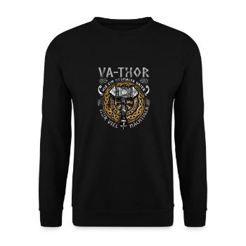 Vathor - Father's Day Father's Day Gift Viking - Unisex Sweatshirt - black - Front - Alina (178cm) & Michal (187cm)