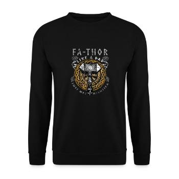 Vathor - Fête des pères Cadeau Fête des Pères Viking - Sweat-shirt Unisexe - noir - Devant - Alina (178cm) & Michal (187cm)