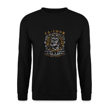 Vathor - Fête des pères Cadeau Fête des Pères Viking - Sweat-shirt Unisexe - noir - Devant - Alina (178cm) & Michal (187cm)