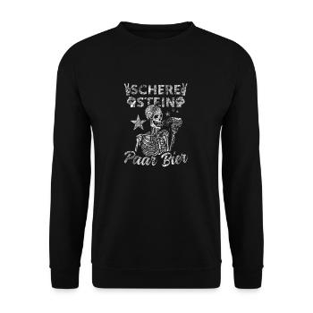 Schere, Stein, Paar, Bier - das perfekte Outfit - Unisex Pullover - Schwarz - Vorne - Alina (178cm) & Michal (187cm)