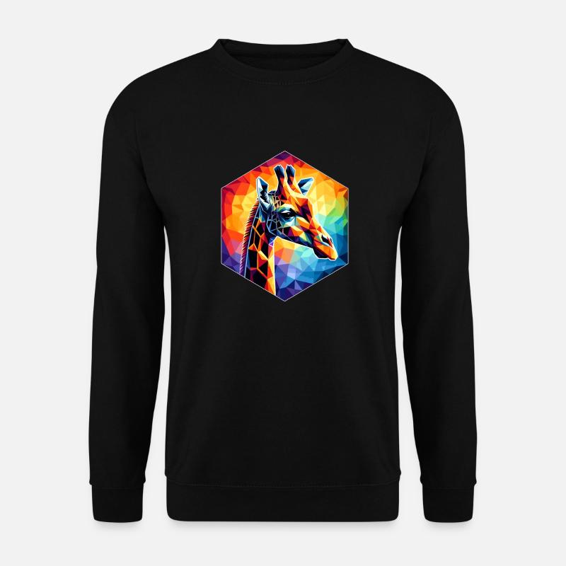 Girafe dans l’illustration polygonale - Sweat-shirt Unisexe - noir
