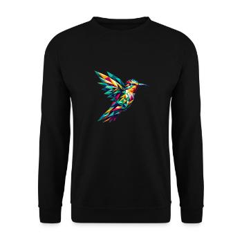 Hummingbird in polygon representation - Unisex Sweatshirt - black - Front - Alina (178cm) & Michal (187cm)