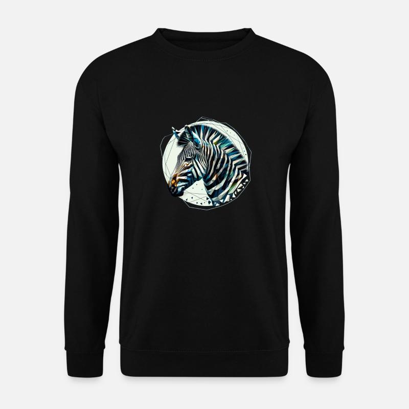 Zebra in Polygonendarstellung - Unisex Pullover - Schwarz