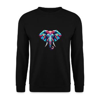 Elephant in polygon illustration - Unisex Sweatshirt - black - Front - Alina (178cm) & Michal (187cm)