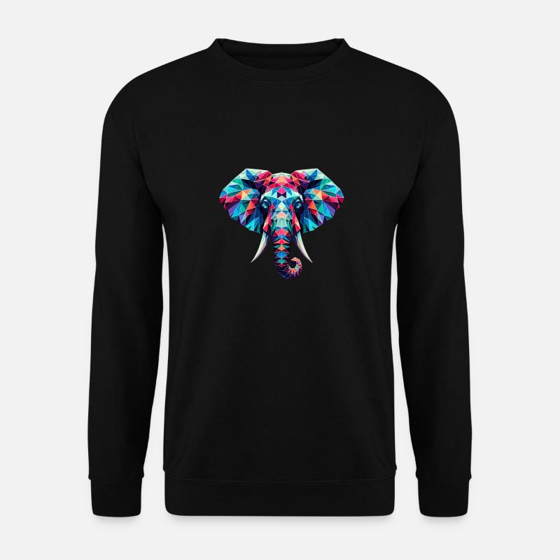 Elephant in polygon illustration - Unisex Sweatshirt - black